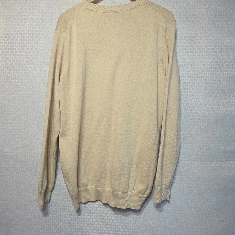 G.H. Bass & Co Men's Sweater XL‎ Beige Tan Cotton Blend Long Sleeve Crewneck...